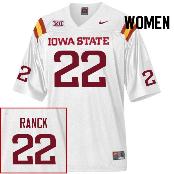 Women #22 Dillon Ranck Iowa State Cyclones College Football Jerseys Stitched Sale-White